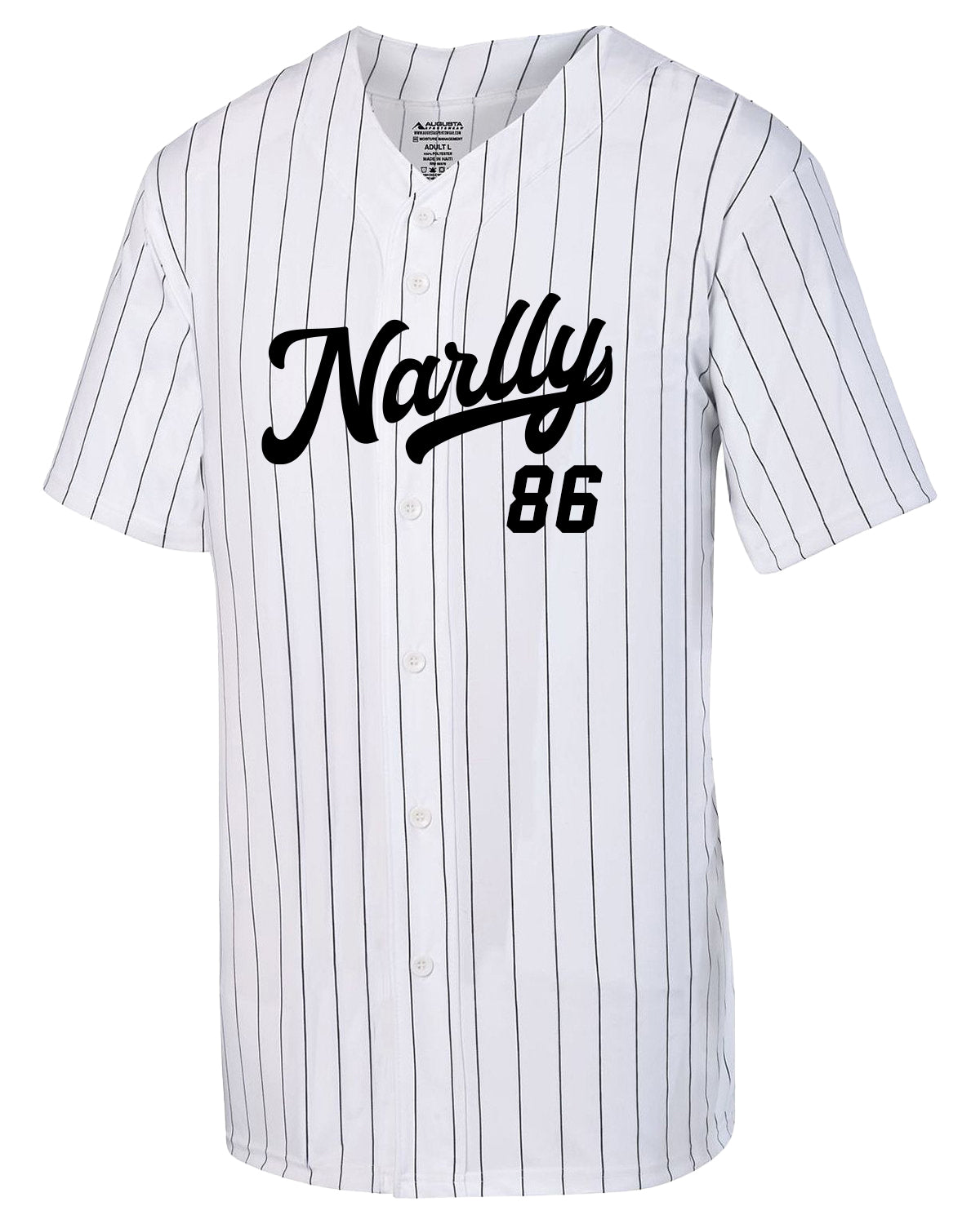 Narlly '86 Pinstripe Baseball Jersey: Celebrate D Roy's Legacy in True Baller Style!